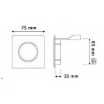 Foco fijo cuadrado 75x75mm empotrar para Lámpara GU10/MR16, Níquel Mate, Cuero, Titanio ó Cromo